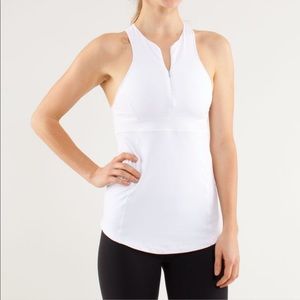 Lululemon White Tank Top (RARE- Zippy Run Style)